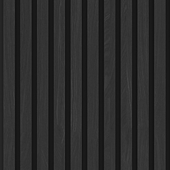 2400mm x 600mm Engineered Real Wood veneer Slatted Charcoal on Black MDF Core with Acoustic Felt