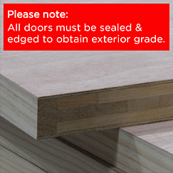 2440mm x 1220mm x 44mm FD30 Plywood Faced Solid Timber Core Exterior Door Blank