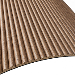 2700mm x 600mm Natural Walnut FR MDF Fluted Felt Flex Wall Panel