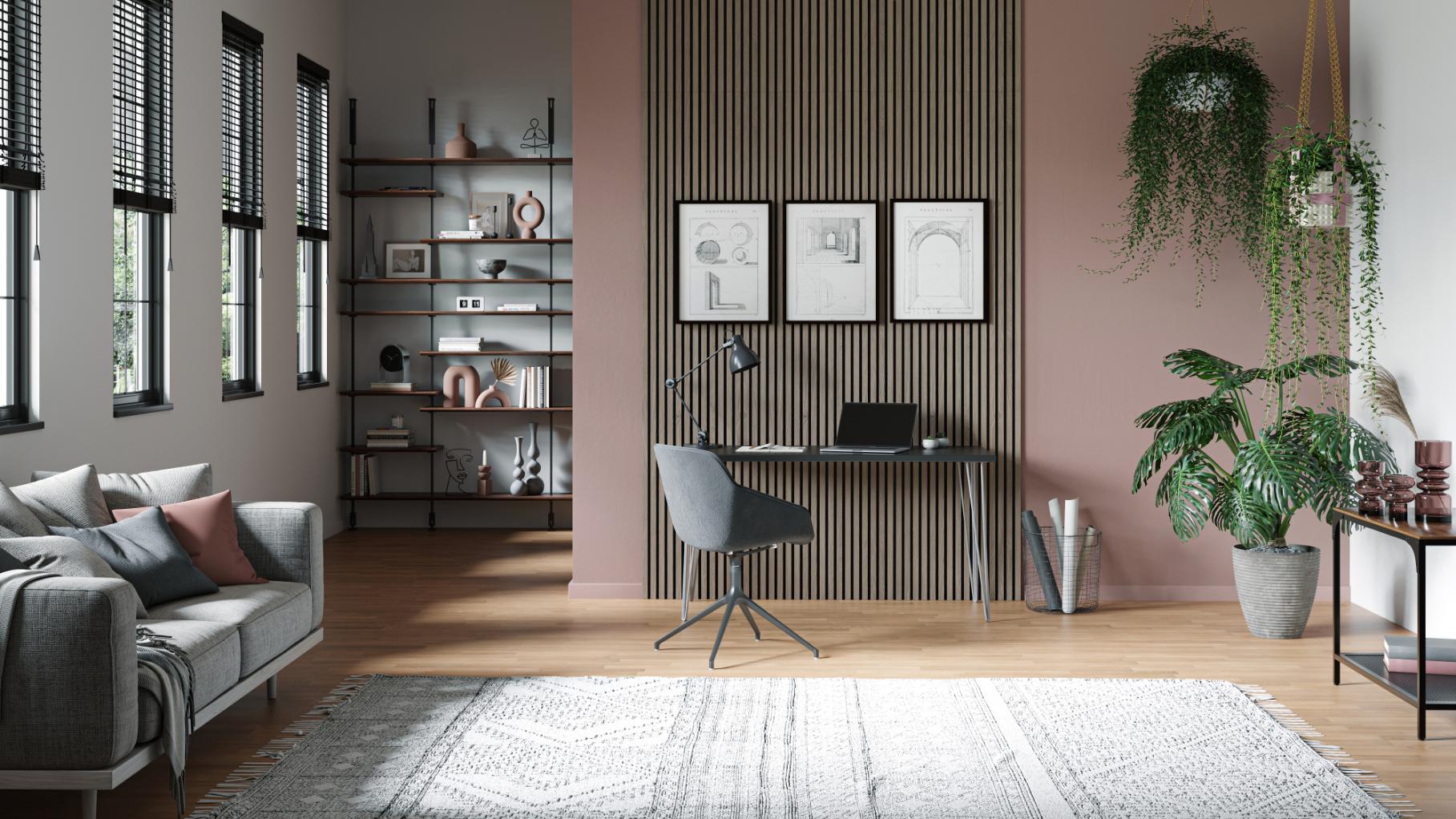 Acoustic_Slatwall_-_Premium_Slate_Oak_Feature_in_Home_Working_Space